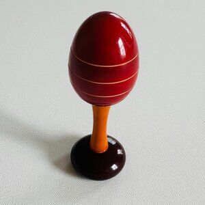 Handmade Wooden Baby Rattle — 5" Long — Soft Sound — Montessori-Inspired